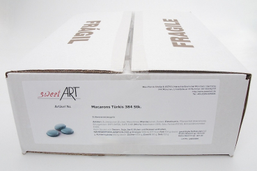 Macaron half shell türkis/blau - box at sweetART-01